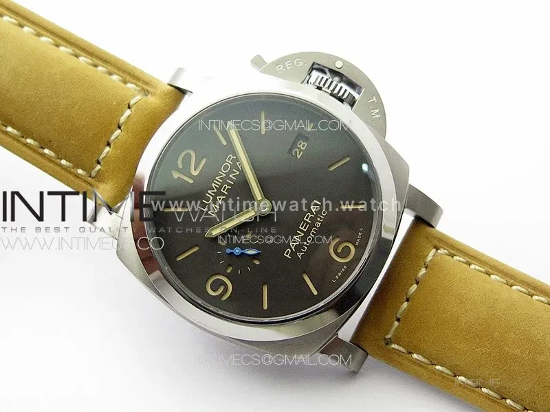 PAM1351 Ti TTF 1:1 Best Edition on Brown Leather Strap P9010