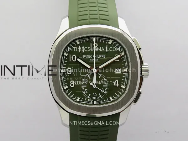 Aquanaut 5968 SS DDF 1:1 Best Edition Green Dial On Green Rubber Strap A520