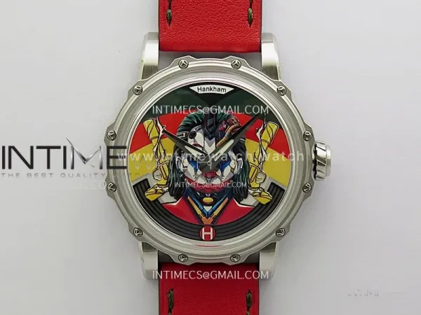 Hankham Joker SS on Red Leather Strap MIYOTA 8215
