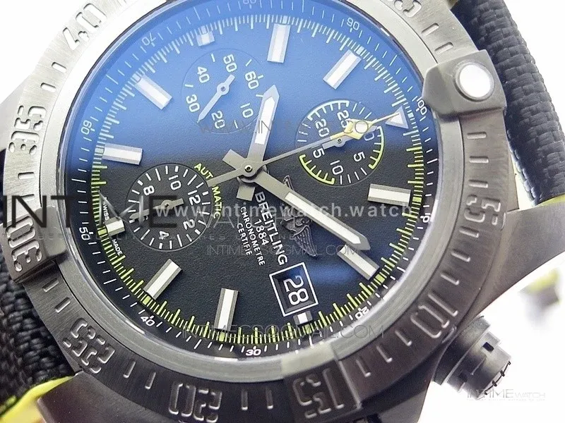Avenger Bandit Titanium DLC B50 Best Edition Black Dial on Black/Yellow Gummy strap A7750