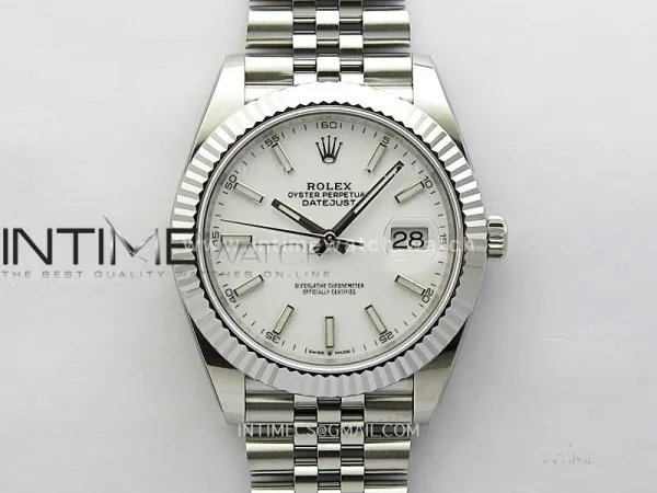 DateJust 41mm 126334 904 SS ONE Factory V2 1:1 Best Edition White Dial Sticks Markers on Jubilee Bracelet DD3235
