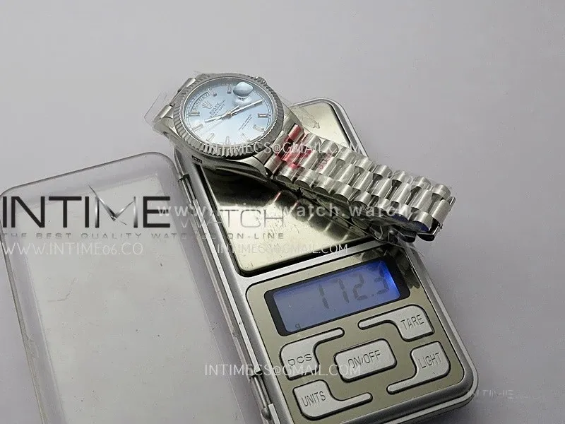Day Date 128239 36mm KF 1:1 Best Edition Blue Ombre Dial Ctystal Marker On President Bracelet A2836 (Gain Weight)