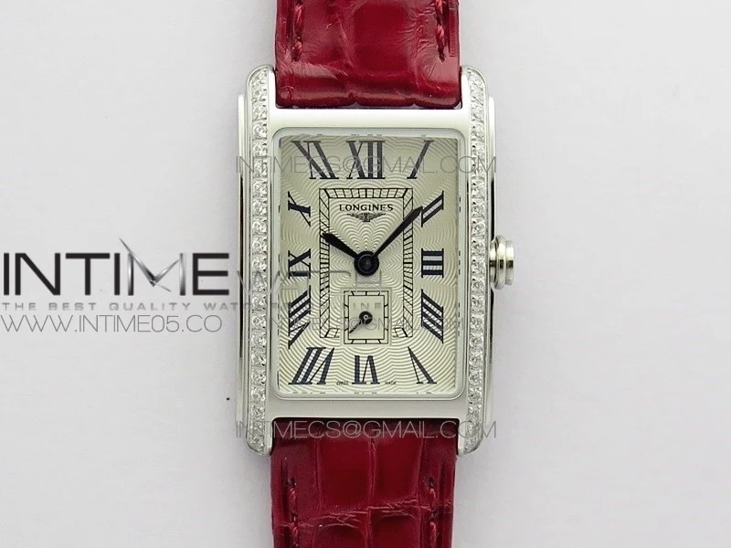 Doloevita SS Crystal Bezel 8848F 1:1 Best Edition Ivory WhiteTextured Dial On Purple Croco Leather Strap Cal.L178.2