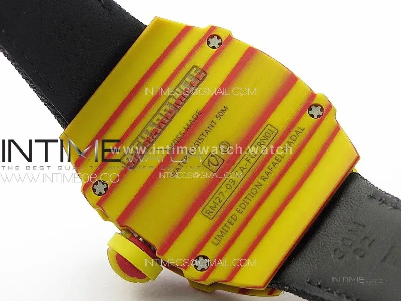 RM027-03 Real Tourbillon RMF Best Edition Orange/Red Carbon Skeleton Dial on Black Nylon Strap