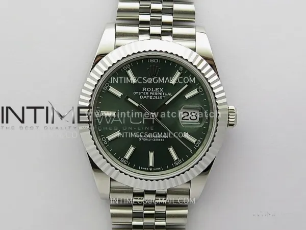DateJust 41mm 126334 904 SS QF V2 1:1 Best Edition Green Dial Stick Marker On Jubilee Bracelet SH3235