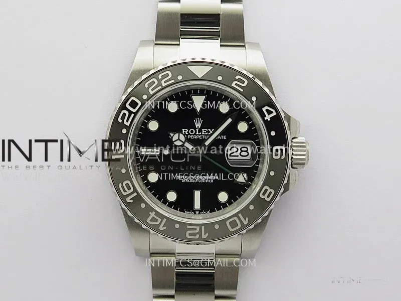 GMT-Master II 126710 GRNR Black/Gray V2 904L SS QF 1:1 Best Edition Black Dial On Oyster Bracelet SH3285 CHS