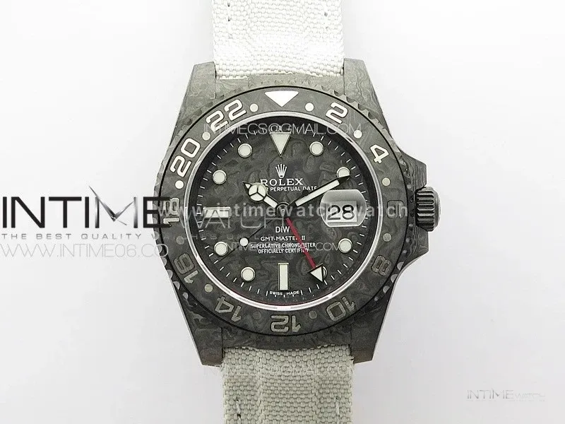 GMT Carbon DIWF Best Edition Carbon Dial on White Nylon Strap SA3285 CHS