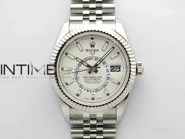 Sky-Dweller 326934 904L SS Noob 1:1 Best Edition White Dial on SS Jubilee Bracelet Asian 23J to 9001