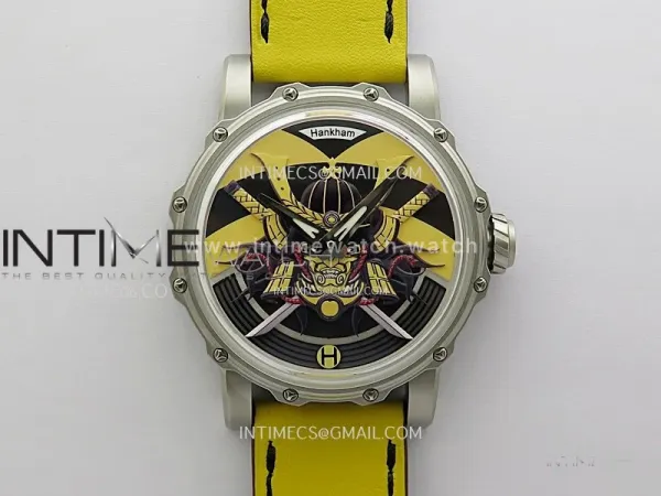 Hankham Samurai SS on Yellow Leather Strap MIYOTA 8215