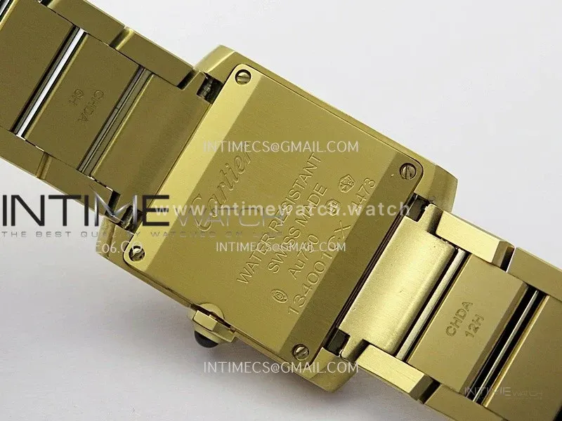 Tank Francaise Ladies 21.2mm YG 8848F 1:1 Best Edition Silver Dial on YG Bracelet Ronda Quartz V2