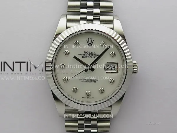 DateJust 41mm 126334 904 SS QF V2 1:1 Best Edition White MOP Dial Diamond Marker On Jubilee Bracelet SH3235