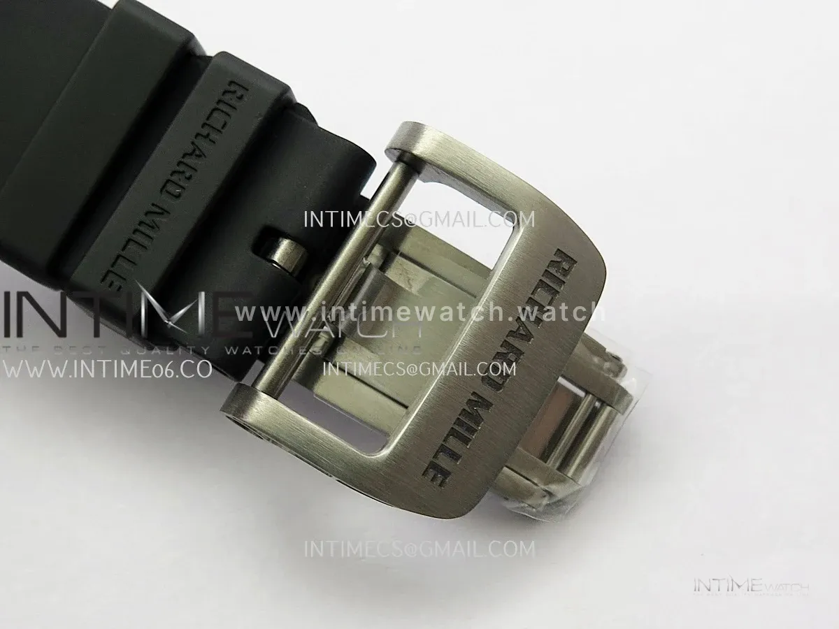 RM055 Black NTPT RG Inner Bezel GTF Best Skeleton Dial Black Rubber Strap RMUL2 Super Clone (Free Sprung)