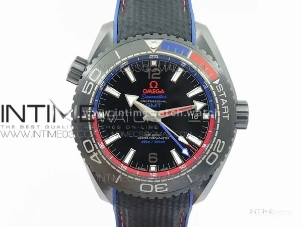 Planet Ocean 45.5mm ETNZ "Deep Black" Real Ceramic VSF 1:1 Best Edition on Black Nylon Strap A8906 Super Clone