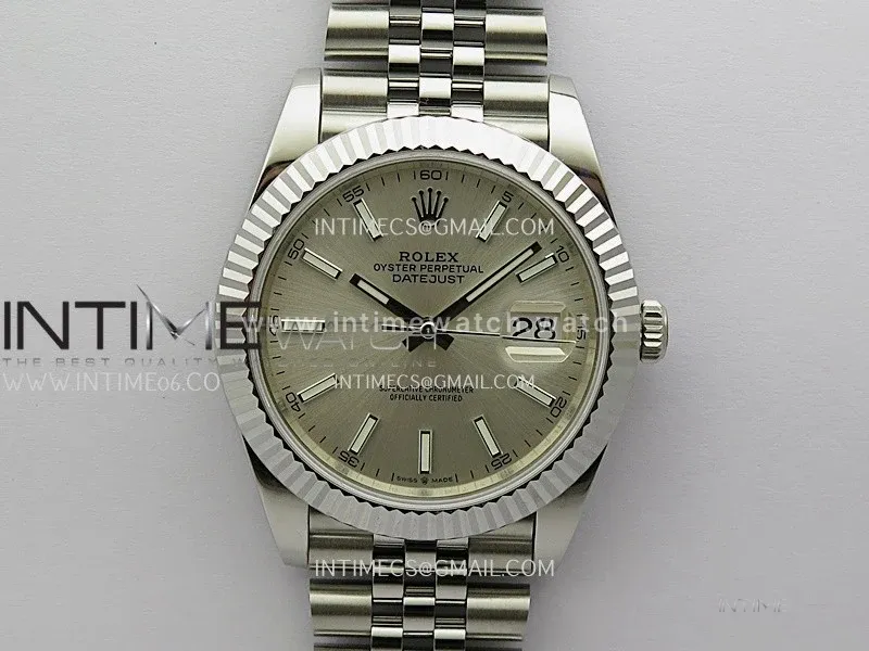 DateJust 41mm 126334 904 SS QF V2 1:1 Best Edition Silver Dial Stick Marker On Jubilee Bracelet SH3235