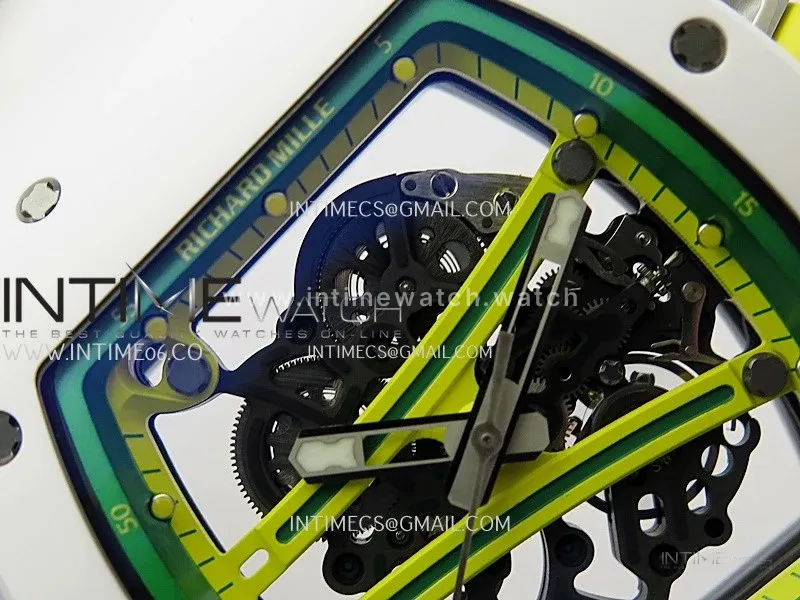 RM061 White Ceramic ZF 1:1 Best Edition on White Rubber Strap RMUL2 Super Clone