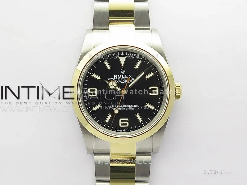 Explorer 124273 36mm 904L Steel GMF 1:1 Best Edition Black Dial on SS/YG Bracelet VR3230 V2