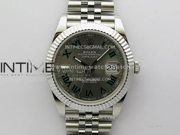 DateJust 41mm 126334 904 SS QF V2 1:1 Best Edition Gray Dial Roman Markers On Jubilee Bracelet SH3235