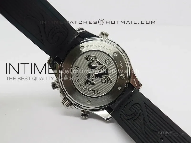 Seamaster 300m Diver SS Black Dial Black Inner Bezel on Black Rubber Strap A7750