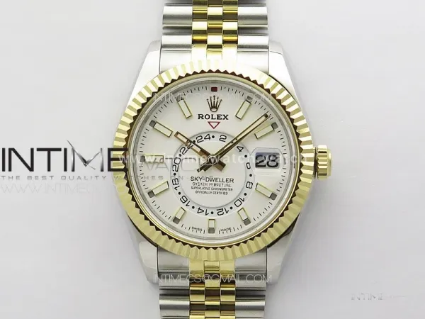 Sky-Dweller 326934 904L SS/YG Noob 1:1 Best Edition White Dial on SS/YG Jubilee Bracelet Asian 23J to 9001