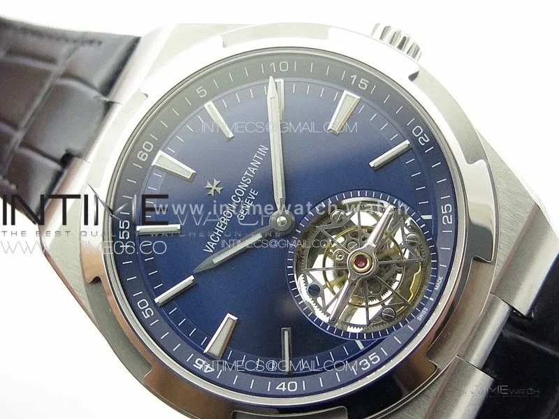 Overseas Tourbillon SS BBS Best Edition Blue Dial on Blue Leather Strap