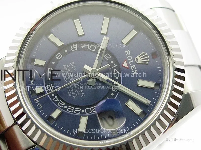 Sky-Dweller 326934 904L SS Noob 1:1 Best Edition Blue Dial on SS Bracelet Asian 23J to 9001