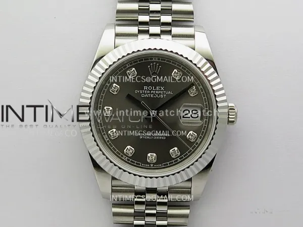 DateJust 41mm 126334 904 SS QF V2 1:1 Best Edition Rhodium Dial Diamond Marker On Jubilee Bracelet SH3235