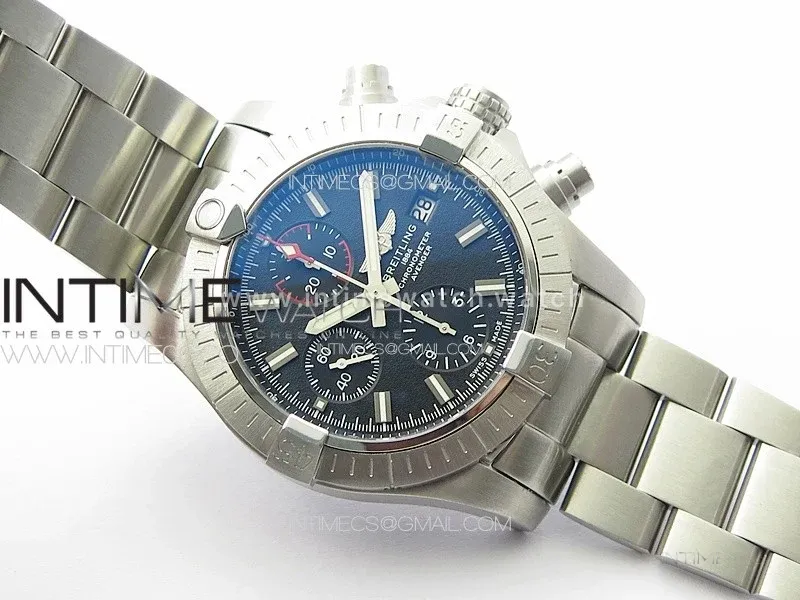Avenger Chrono SS Red Second hand B50 Black Dial on SS Bracelet A7750